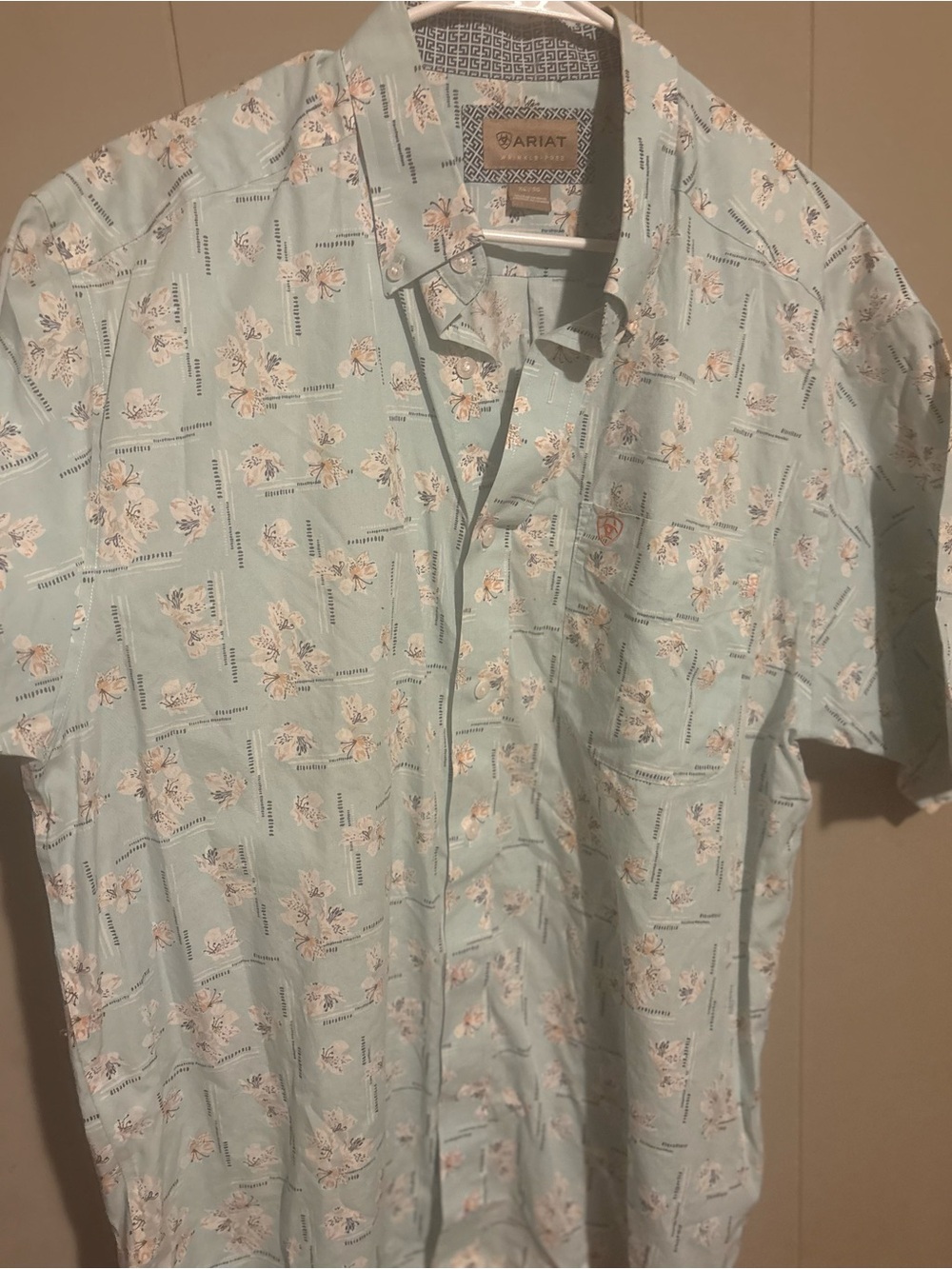 Ariat Seafoam Green Floral Short-Sleeve Button-Down Shirt